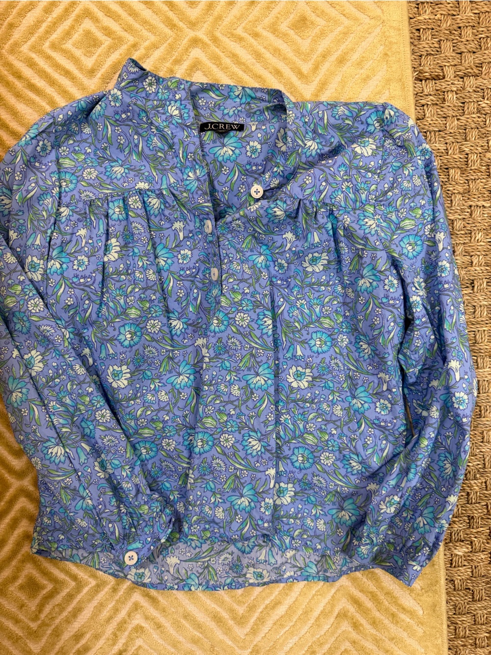 J. Crew Womens Blue Floral Skort with Teal Accents